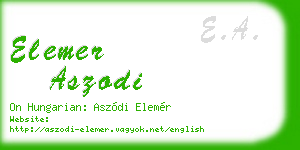 elemer aszodi business card